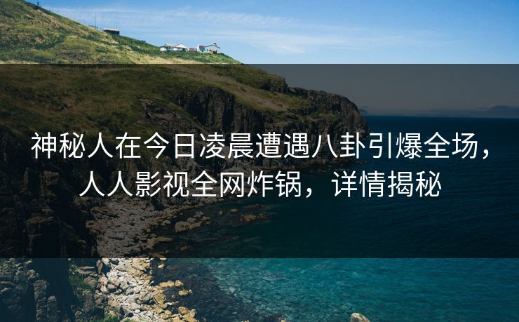 神秘人在今日凌晨遭遇八卦引爆全场，人人影视全网炸锅，详情揭秘