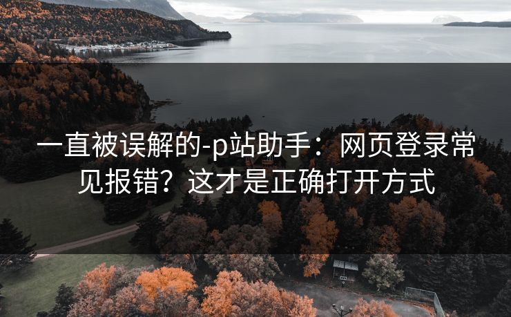 一直被误解的-p站助手：网页登录常见报错？这才是正确打开方式