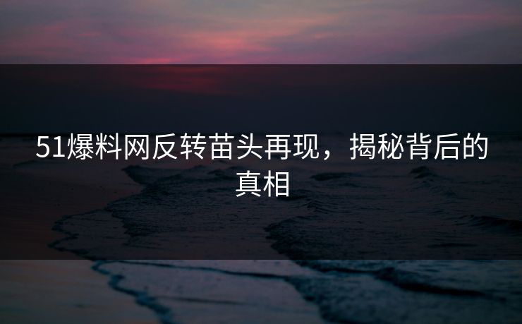 51爆料网反转苗头再现，揭秘背后的真相